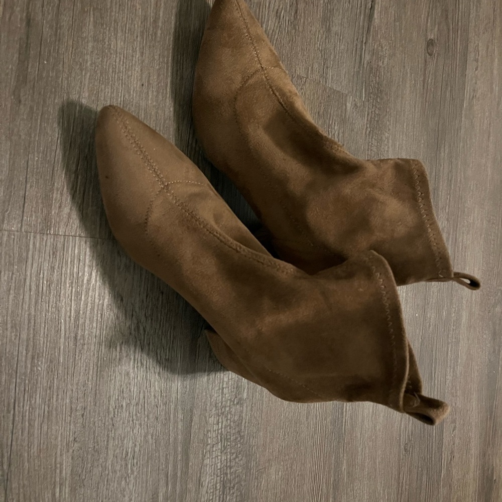 Brown Suede Ankle Boots - Picture 2 of 3